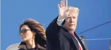  ?? AP ?? US President Donald Trump and First Lady Melania Trump board Air Force One yesterday at Andrews Air Force Base, Maryland. Trump is travelling to Argentina to attend the G20 summit.