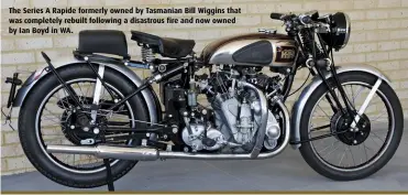  ??  ?? The Series A Rapide formerly owned by Tasmanian Bill Wiggins that was completely rebuilt following a disastrous fire and now owned by Ian Boyd in WA.