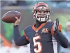  ?? DAVID KOHL/USA TODAY SPORTS ?? AJ McCarron played in 11 games, 10 as quarterbac­k, for the Bengals in three seasons.