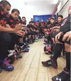  ?? GEORGE SCHROEDER, USA TODAY SPORTS ?? Toros players gather in the locker room at halftime of a recent game.