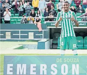  ?? FOTO: EFE ?? Emerson llega a LaLiga tras ser fichado a medias por el Real Betis y el FC Barcelona