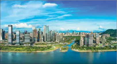  ?? FENG XIAO / FOR CHINA DAILY ?? The city’s skyline pictured from the Qianhai Guiwan area in Shenzhen, Guangdong province.