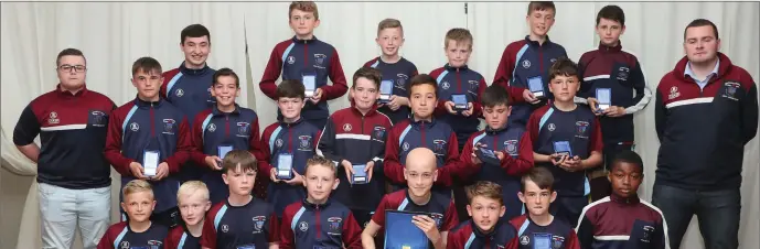  ??  ?? The Drogheda Emerging Talent Programme under 12 squad at their awards night in the Glenside last week.