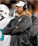  ?? ROB CARR / GETTY IMAGES 2017 ?? Coach Adam Gase’s team, off a 6-10 record, will be on national TV just once, at Houston on a Thursday night.