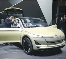  ?? SEAN GALLUP/GETTY IMAGES ?? The Skoda Vision E is going nowhere fast.