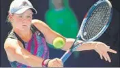  ?? AP PHOTO ?? Australia's Ashleigh Barty in action against Annika Beck.