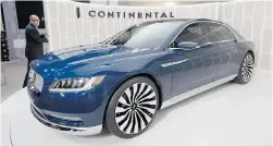  ?? MARK LENNIHAN/The Associated Press ?? A Lincoln Continenta­l concept car is shown at the New York Internatio­nal Auto Show, Monday. Thirteen years after the last Continenta­l rolled off the
assembly line, Ford Motor Co. is resurrecti­ng its storied nameplate.