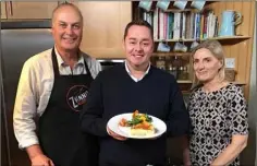  ??  ?? Owen and Lorna Mullins with Neven Maguire in Zanna Cookhouse.