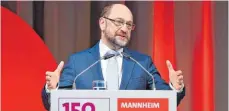  ?? FOTO: DPA ?? Martin Schulz griff in Mannheim verbal die AfD an.