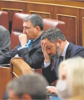  ?? // JAIME GARCÍA ?? Santiago Abascal durante un Pleno en el Congreso