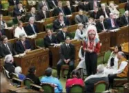  ?? THE CANADIAN PRESS — THE ASSOCIATED PRESS FILE ?? In this file photo, Assembly of First Nations Chief Phil Fontaine responds to the government’s apology for more than a century of abuse and cultural loss involving Indian residentia­l schools, at the House of Commons on Parliament Hill in Ottawa,...