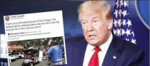  ??  ?? ABD Başkanı Donald Trump, Twitter hesabından, “Güç beyazlara” sloganının yer aldığı bir video paylaştı.