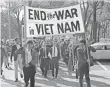  ?? FRANK C. CURTIN, AP VIA PBS ?? College students in Boston march against the war on Oct. 16, 1965.