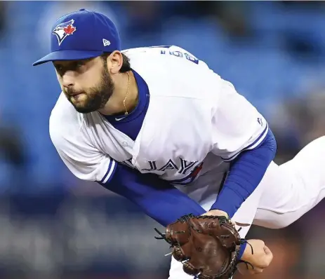  ?? FRANK GUNN/THE CANADIAN PRESS ?? Mike Bolsinger, Tuesday’s starter, made the seventh emergency start for the Blue Jays this season. The Jays had only 10 fill-in starts in all of 2016.