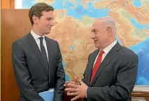  ?? PHOTO: REUTERS ?? Israel’s Prime Minister Benjamin Netanyahu meets with United States President Donald Trump’s son-in-law Jared Kushner in Jerusalem yesterday.
