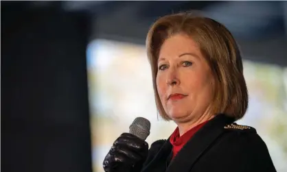  ?? Photograph: Nathan Posner/Rex/Shuttersto­ck ?? Sidney Powell at a rally in Georgia earlier in December. Powell was cut from Trump’s team after spouting wild conspiracy theories but continues to advance the president’s cause.