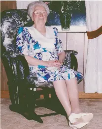  ??  ?? Cindy’s Grandma - Delia Lefebvre at home on the farm.