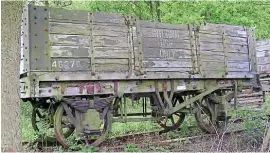  ??  ?? The First World War ammunition wagon at the Foxfield Railway prior to it being jailed for restoratio­n. FR