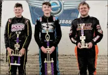  ?? PHOTOS BY I&S PHOTOS ?? 600 Non-wing Sprints from left, Darin Naida, Jack Hoyer, Kole Kirkman.