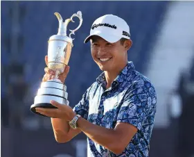  ?? Picture: Chris Trotman/Getty ?? Collin Morikawa with the Claret Jug