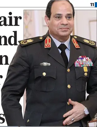  ??  ?? BLOODY BLOODY RECORD: RECORD: Egyptian ruler Abdel Fattah al-Sisi