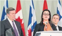  ?? TORONTO STAR DAVID RIDER ?? Dr. Eileen de Villa, Toronto’s public health chief, said Wednesday she will update residents on the infection benchmarks the city needs to hit before she can recommend any further opening.