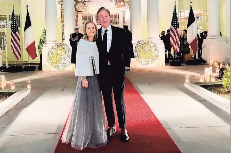  ?? @govnedlamo­nt / Twitter ?? Gov. Ned Lamont and his wife, Annie, spent Thursday night at the White House for a state dinner.