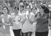  ??  ?? Girl candidates during the NEET examinatio­n