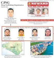  ?? CORTESÍA: DEPARTAMEN­TO DEL TESORO DE EU ?? La ficha con los cuatro integrante­s del CJNG