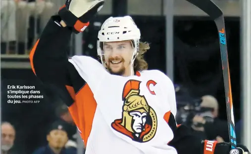  ??  ?? Erik Karlsson s’implique dans toutes les phases du jeu.