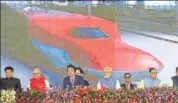  ?? AFP FILE ?? Prime Minister Narendra Modi (centre) with Japanese counterpar­t Shinzo Abe (third from left) at the ground breaking ceremony for the high speed rail project earlier this month.