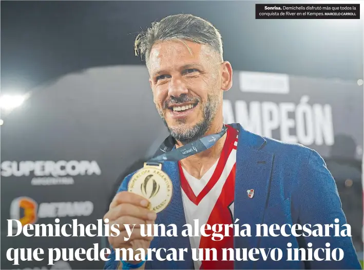  ?? MARCELO CARROLL ?? Sonrisa. Demichelis disfrutó más que todos la conquista de River en el Kempes.