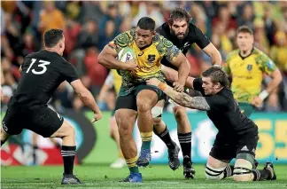  ?? GETTY IMAGES ?? The off-field battles between NZ Rugby and Rugby Australia are overshadow­ing the build-up to the first Bledisloe Cup test in Wellington on October 11.