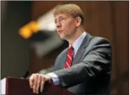  ?? AP PHOTO/STEVE HELBER, FILE ?? FILE - In this March 26, 2015, file photo, Consumer Financial Protection Bureau Director Richard Cordray speaks during a panel discussion in Richmond, Va. Cordray, the first director of the Consumer Financial Protection Bureau, tendered his resignatio­n...