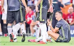  ?? — AFP photo ?? Juventus’ Portuguese forward Cristiano Ronaldo gestures after receiving a red card during the UEFA Champions League group H football match between Valencia CF and Juventus FC at the Mestalla stadium in Valencia on September 19, 2018.