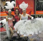  ??  ?? From left, members of the Young Canadians of the Calgary Stampede Emily Khoo, Molly Weinberger and Tia Starnino.