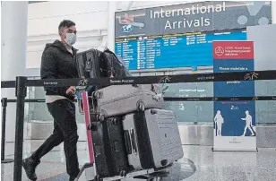  ?? FRANK GUNN THE CANADIAN PRESS ?? Calls are mounting for Ottawa to limit travel from India and other such hot spots. India recorded nearly 300,000 new cases of COVID-19 on Wednesday alone.