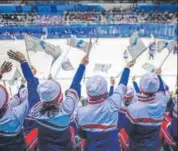  ?? GETTY ?? A unified team of South Korea and North Korea competed at the Pyeongchan­g 2018 Winter Olympics in ice hockey.