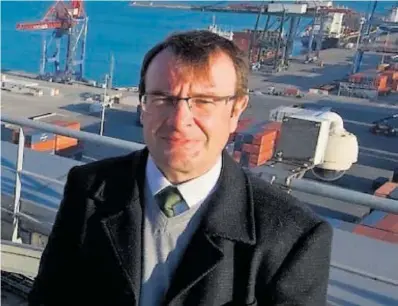  ?? EP ?? Álvaro Sánchez Manzanares, en el puerto de Bilbao, en una imagen de la Autoridad Portuaria.