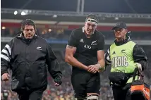  ?? GETTY IMAGES ?? All Blacks lock Brodie Retallick leaves the field in agony during the match against the Springboks last month.