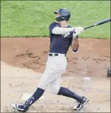  ?? Kathy Willens / Associated Press ?? Aaron Judge of the Yankees hit a home run off James Paxton in an intrasquad game Wednesday, his first game back.