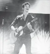  ?? JESS BAUMUNG
THE ASSOCIATED PRESS ?? Shawn Mendes performs at the 2018 iHeartRadi­o MuchMusic Video Awards on Sunday, in Toronto.