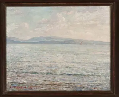  ?? (Ph. F. Joncour) ?? « Paysage marin ». Huile sur toile x cm. La Banque, musée des cultures et du paysage, ville d’Hyères.