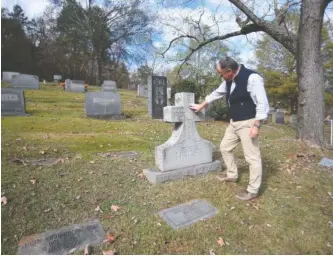  ?? STAFF PHOTO BY MATT HAMILTON ?? David Magee says he is comforted knowing that his son William is at rest in Chattanoog­a, even though the family no longer lives here. William died of an overdose in May of 2013 and is buried in Forest Hills Cemetery.