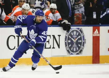  ?? RICK MADONIK/TORONTO STAR ?? Nazem Kadri says he has learned how to hit: “You keep your body positionin­g lower, you keep your arms down, you keep your shoulders tucked," he said.