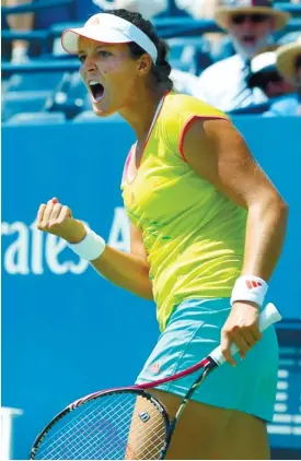  ?? (AP FOTO) ?? TWO IN A ROW. After beating former champion Kim Clijsters, Laura Robson (above) scored another upset against Li Na. Up next is defending champion Sam Stosur.