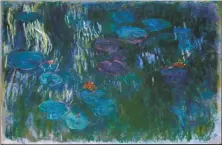  ?? Metropolit­an Museum of Art ?? The deep-blue interpreta­tion of “Water Lilies” is from 1916-19.