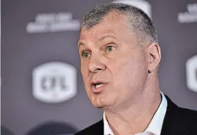  ?? FRANK GUNN THE CANADIAN PRESS FILE PHOTO ?? In a statement Thursday, Randy Ambrosie divulged that he and every member of the CFL’s executive team took a 20 per cent pay cut in April.