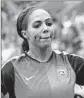  ?? Andy Clark AFP/Getty Images ?? SYDNEY LEROUX of the U.S. plays in front of family and friends.