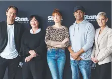  ??  ?? TV SERIES: The Gloaming’s Ewen Leslie, Vicki Madden, Emma Booth and Aaron Pedersen with Elise Archer.